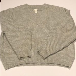 V neck sweater gray H&M